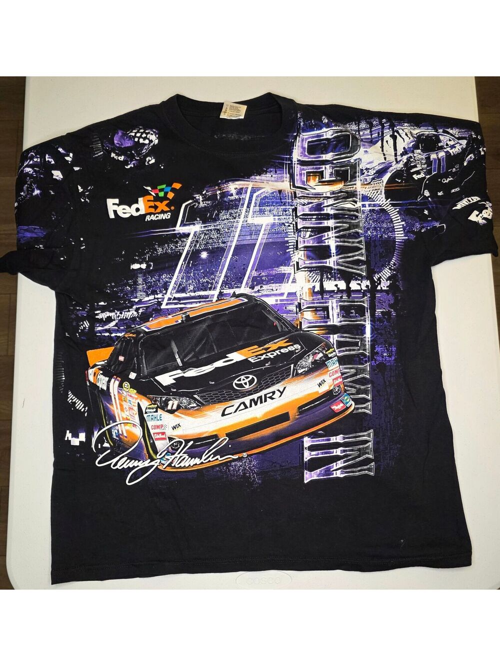 2012 Nascar Denny Hamlin FedEx AOP Tee